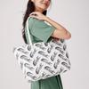 Lacoste Fashionable Versatile PVC Tote Bag Shopping Handbag Shoulder Bag Medium Women tote bags Off-White Dark-Green NF4204CX-F89