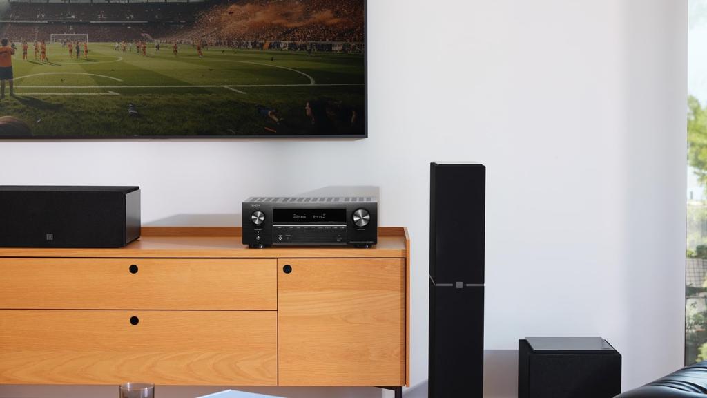 Denon AV-ресивер объемного звучания 8K Ultra eARC AVR-X1800H 7.2-канальный HD, HDR10+, совместимый/черный AVR-X1800HK