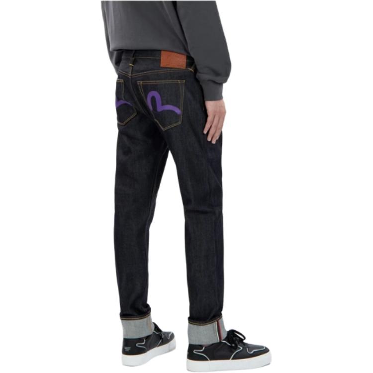 Evisu Джинсы Мужские Деним Синий Умеренные Прямые Брюки 0ELBSM0JE22417CT