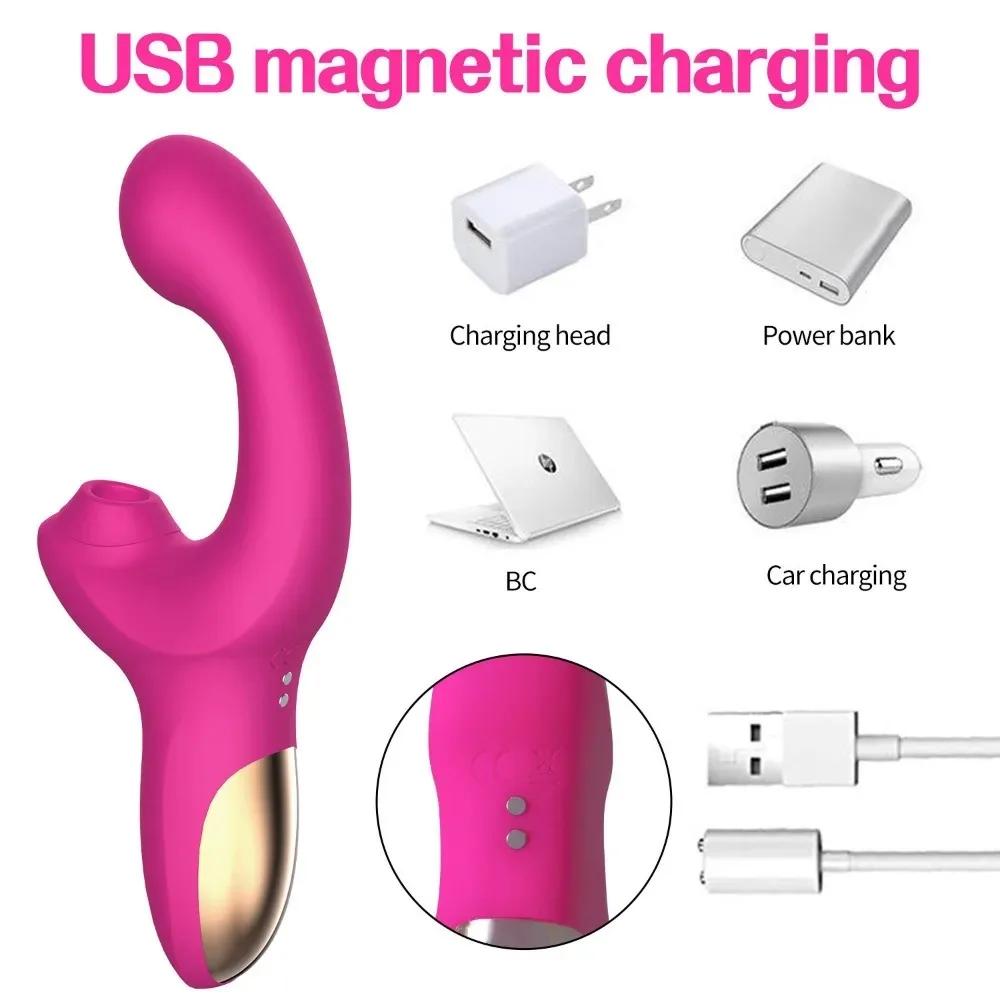 Women Nipple Vagina G Spot Stimulator Finger Wiggling Adults Sex Toy Powerful Dildo Vibrator 20 Speeds Female Clit Sucker Vacuum