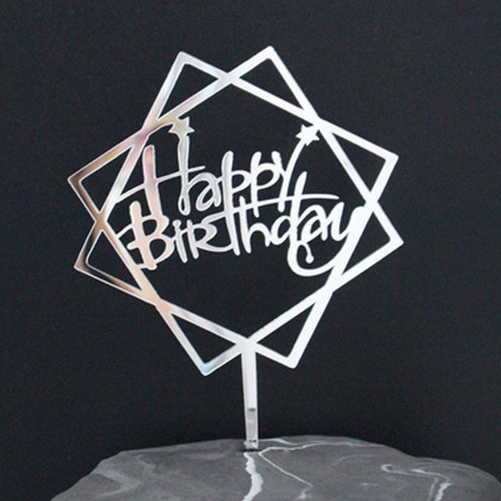 Двухслойная квадратная звезда для торта, акриловая палочка для кекса, украшение на день рождения, десерт