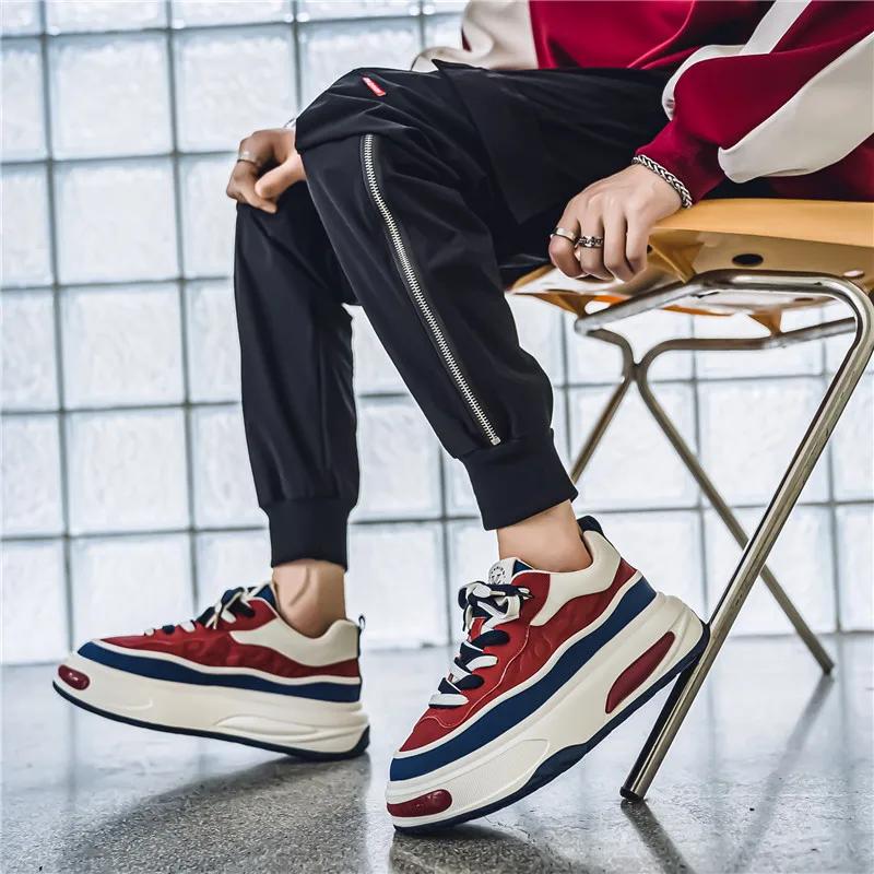 Модные повседневные кроссовки, лоферы, мужские кроссовки для скейтбординга, спорта и отдыха, мягкие и удобные, нескользящие, весна и осень, толстая подошва