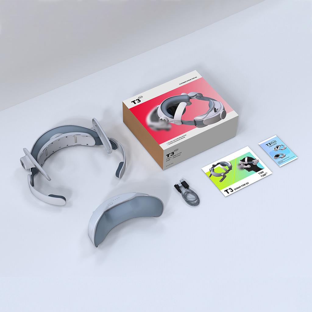 Ремешок на голову, совместимый с гарнитурой Meta Quest3 VR, 5000 мАч, перезаряжаемый, регулируемый на 360 градусов