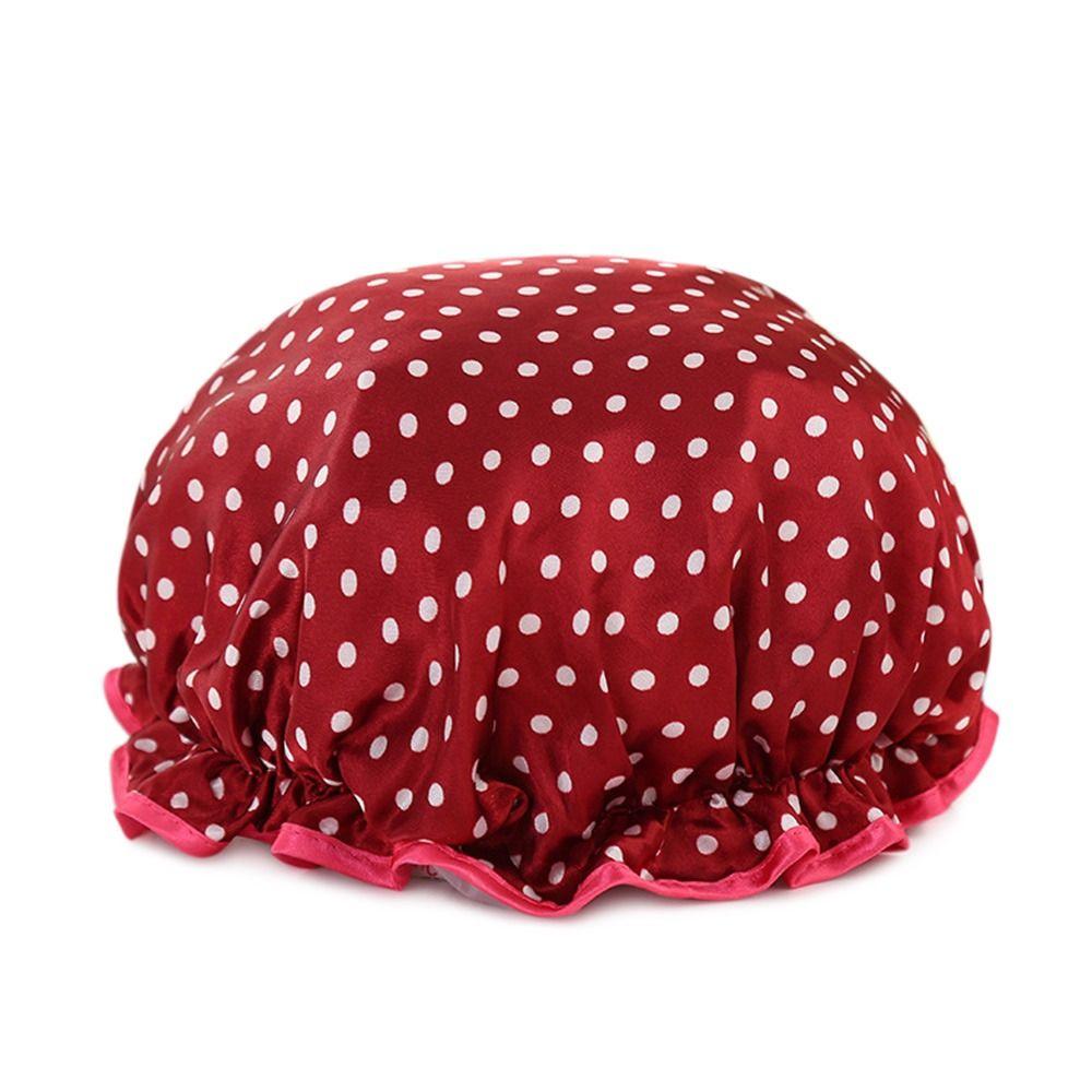 Утолщенная шапочка для душа с принтом, двухслойный дизайн, чехол для сушки волос, новые водонепроницаемые шапочки для душа