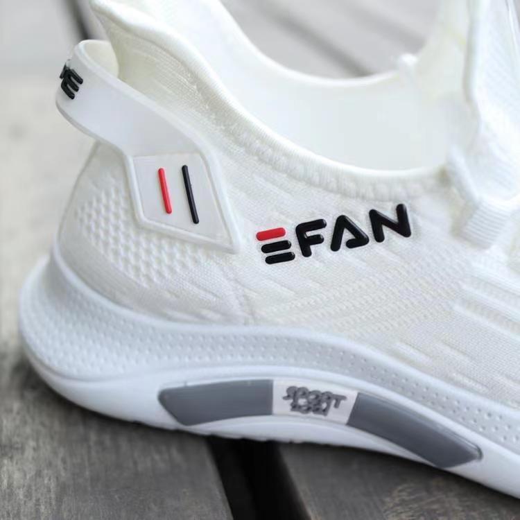 Summer Flyknit Breathable Mesh Shoes Versatile Men's Small White Shoes Casual Lightweight Soft Bottom Sneakers