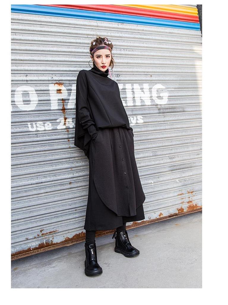 Европейский уличный стиль 2025: Женские повседневные брюки-двойки с имитацией сращивания, широкие, с завышенной талией - коллекция осень/зима.