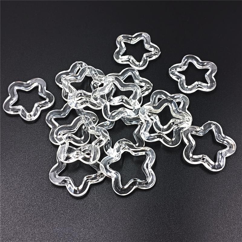 Home Party Supplies Fashion Acrylic DIY Jewelry Accessories 30mm Star Loose Beads for Bracelet Earring Making Material Transparent Charms Creative