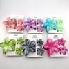 3PCS Hawaiian Gradient Flower Hair Claw Clip For Women Girl Fashion Plastic Non Slip Hold Hairpin Barrette Hair Accessories