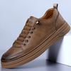 Spring and Autumn New Men's Leather Shoes Genuine Leather Casual Men's Shoes Trendy Fashion Men's Single Shoes Board Shoes