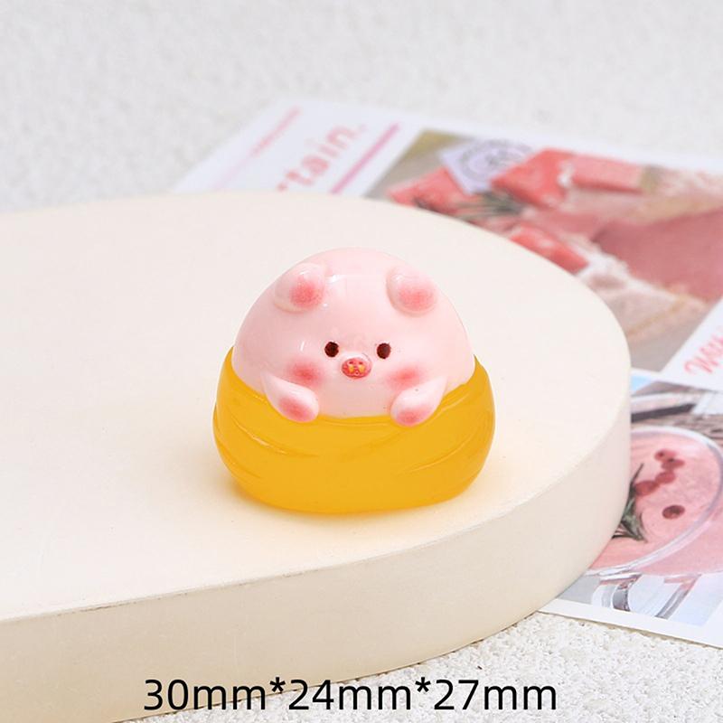 Маленькая светящаяся свинья Zongzi смоляные аксессуары DIY ювелирные изделия мультяшный кремовый клей аксессуары креативные светящиеся украшения