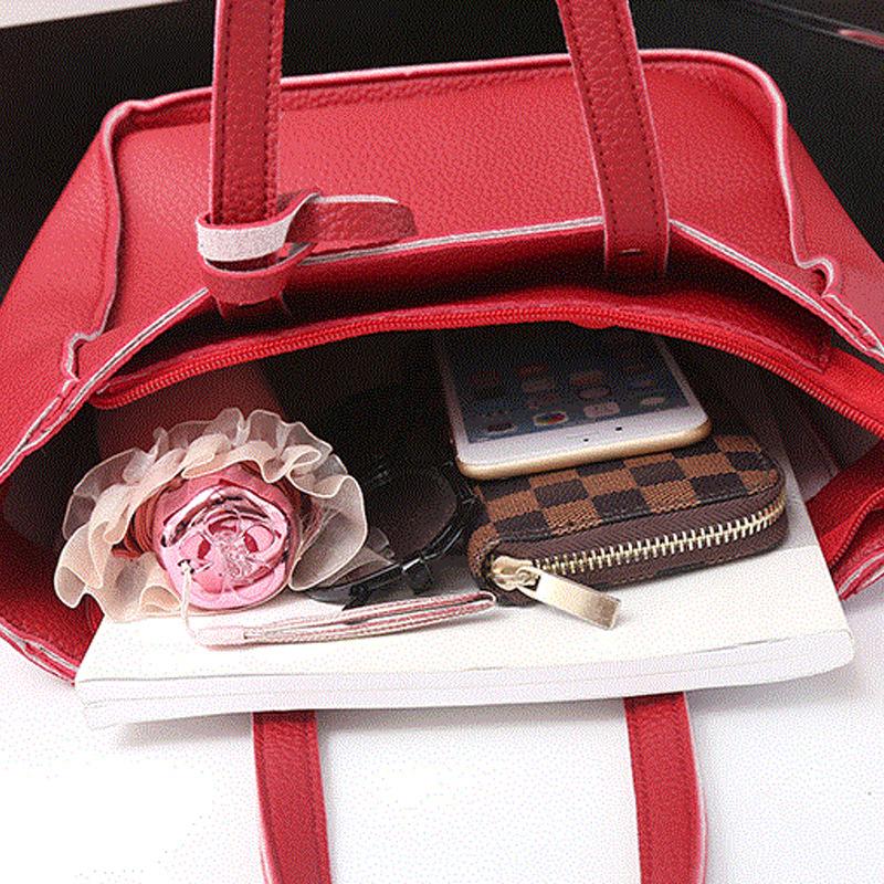 Новая сумка для мамы и ребенка с узором личи, набор из четырех предметов, сумка-ведро, сумка на плечо с бахромой, женская сумка, большая сумка, сумка-мессенджер