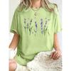 Fresh Lavender Flowers Printed Womens T-Shirt Hip Hop Crewneck Clothes Breathable Cotton T Shirt