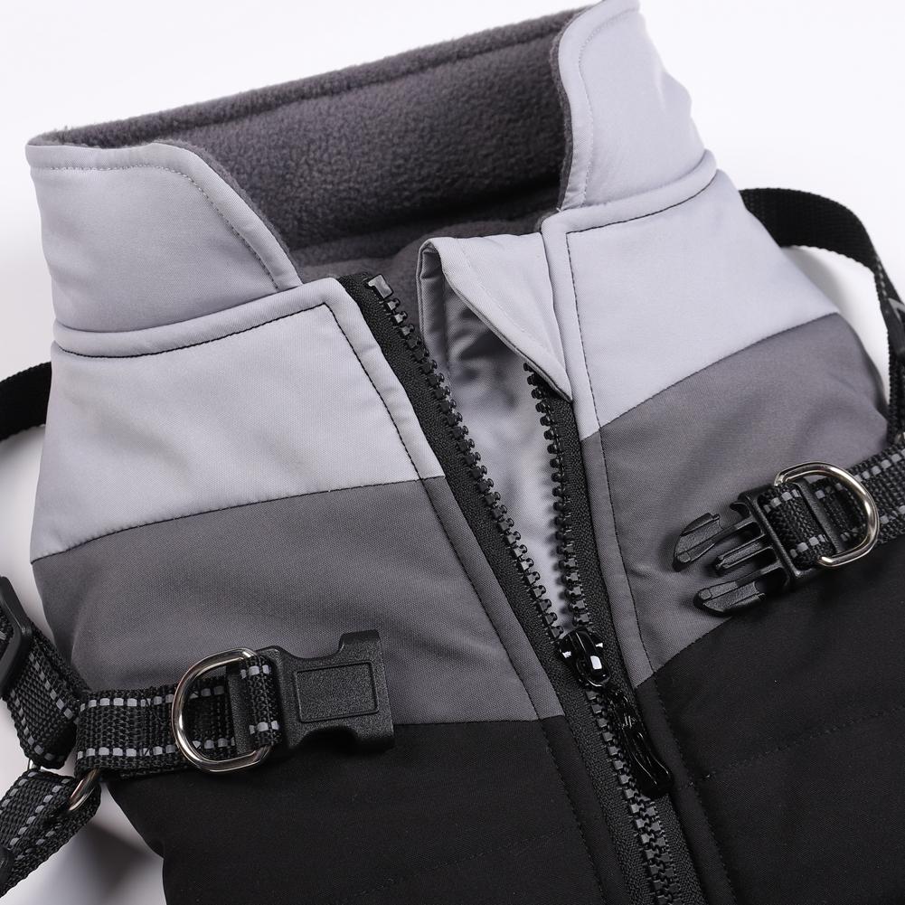 Warm Dog Coat Autumn Winter Dog Jacket with Harness Cold Weather Waterproof Dog Clothes for Large Medium Small Dogs Outfit