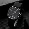 Square Quartz Watch Simple Elegant Adjustable Men Lady Minimalistic Design Anti-rust Faux Leather Quartz Watch