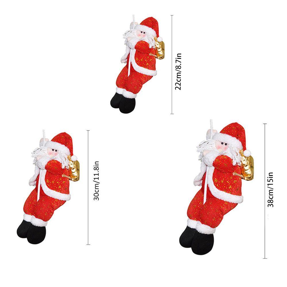 Cartoon Santa Doll Pendant Christmas Tree Decorations Funny Santa Claus Climbing On Rope Plush Doll Toy For Home Wall Window