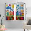 2D flat printing 2pcs Back to School Party Theme Curtain Includes colored crayons_ pencils_ fun school patterns and happy clouds