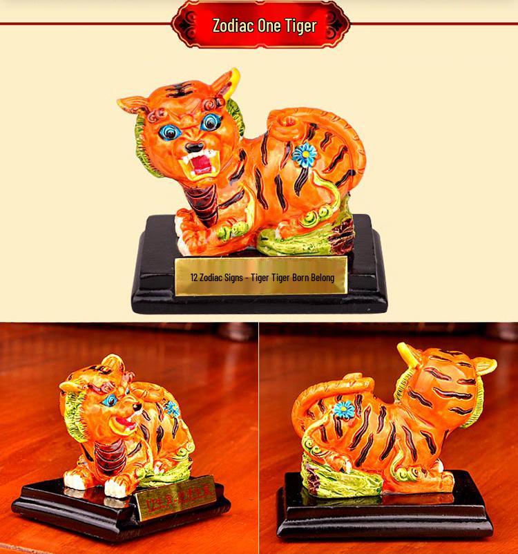 Керамический набор со знаками Зодиака - 12 глиняных скульптур-украшений: Крыса, Бык, Тигр, Кролик, Дракон, Змея, Лошадь, Обезьяна, Благоприятные Талисманы