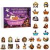 Halloween Advent Calendar 2D Acrylic Reading Ghost Hanging Ornament Set 24 Days Countdown Decoration for Holiday Home Decor