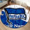 Hertha BSC Custom Name Round Area Rug,Carpet Rug for Living Room Bedroom Sofa Playroom Decor,Non-slip Floor Mat