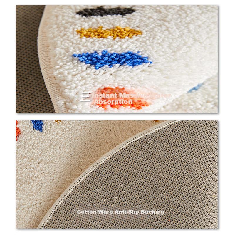 Shangce Milk Silk Children's Round Carpet Dopamine Bedroom Bedside Rug Living Room Kids Room Study Diameter 100cm