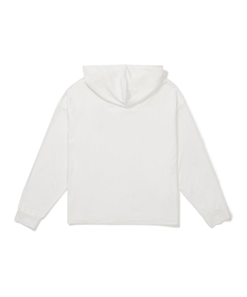 CLOVE [26Sm Clove] Deep V Lace-Up Cotton Top (White)