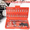 46pcs Universal Car Repair Hand Tool Socket Wrench Set Key Ratchet Spanner Kit Ratchet Bicycle Repair Tool Ratchet Wrench Spanne