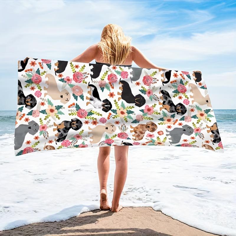 Cartoon Dogs Beach Towel, Super Absorbent Quick Dry Lightweight for Beach Swimming Camping Travel
