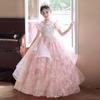 Pink Mori Style Luxury Tulle Princess Dress for Children's Birthday & Piano Performance
