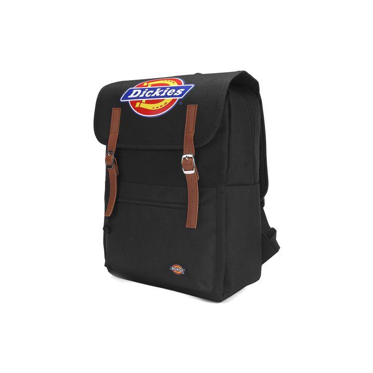 Dickies Logo Vintage Literary Flap Large Capacity Commuter Backpack Unisex Backpack Black 182U90LBB05BK01