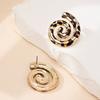 European and American Geometric Spiral Earrings