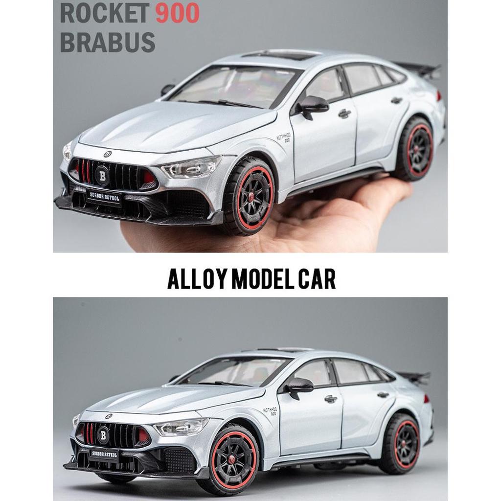 Масштаб 1/24 Brabus Rocket 900, литая под давлением модель автомобиля, игрушечный автомобиль с откатным механизмом, звуком и светом для детей, коллекция подарков для мальчиков и девочек