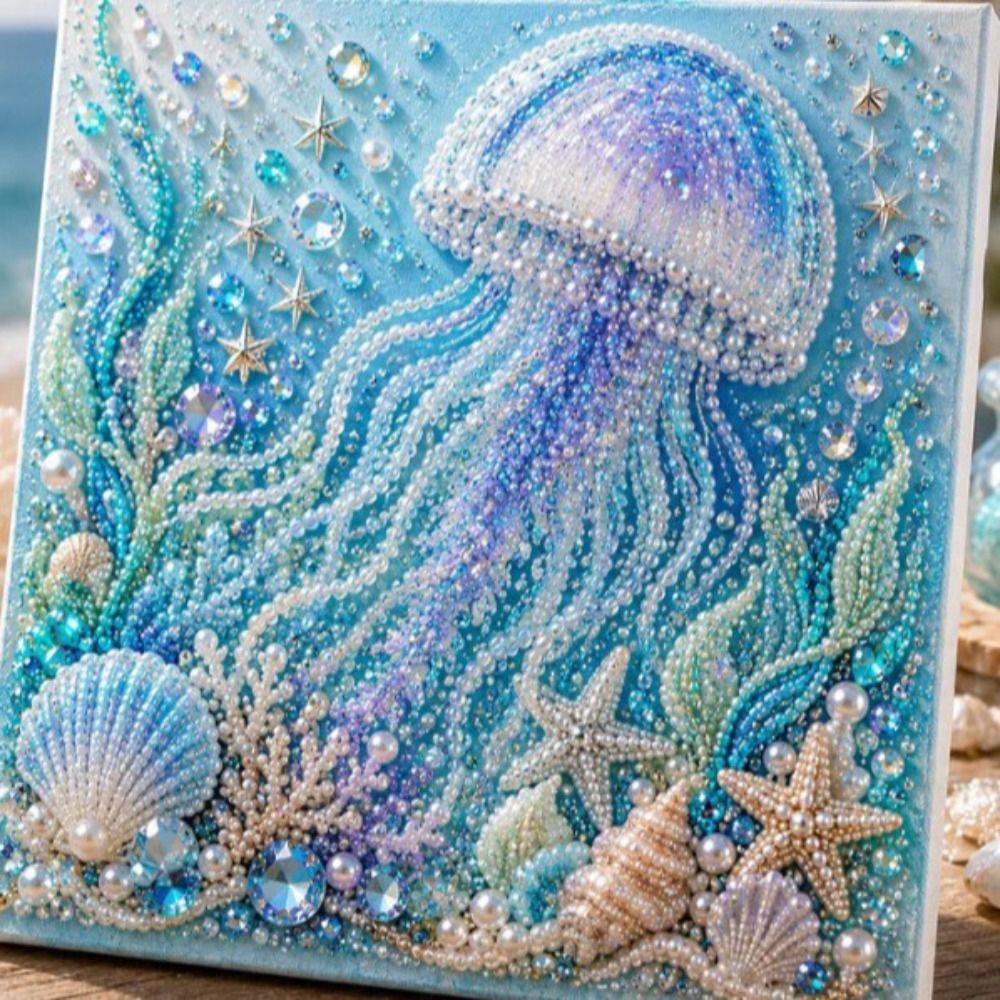 Coastal Style Ocean Theme Pearl Art DIY Kit Sparkling Ocean  Art Set  Wall Decoration
