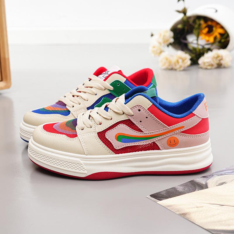 Мода 2024 Новейшие женские сетчатые кеды для скейтбординга в цвете мандаринки, на плоской подошве, с перфорацией, кроссовки для утренней пробежки