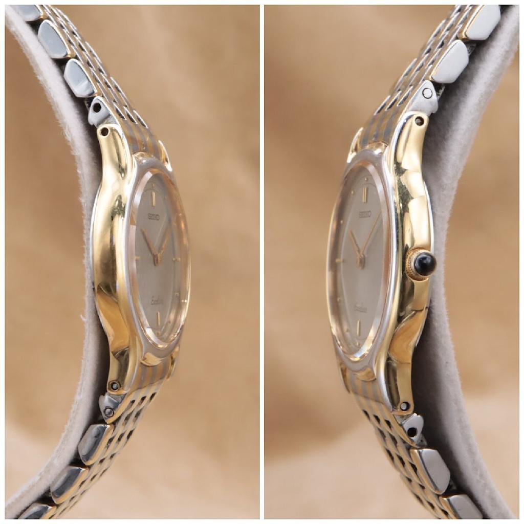 SEIKO Exceline EXCELINE Женские кварцевые 1990 года Батарея слегка очищена CH364 7320-0350 22,5 мм заменена, [6-месячная гарантия]