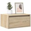 VidaXL Wall-mounted Bedside Table with LED Lights Sonoma Oak, Cabinet, Side Table, Bedside Cabinet, Nightstand, 860215