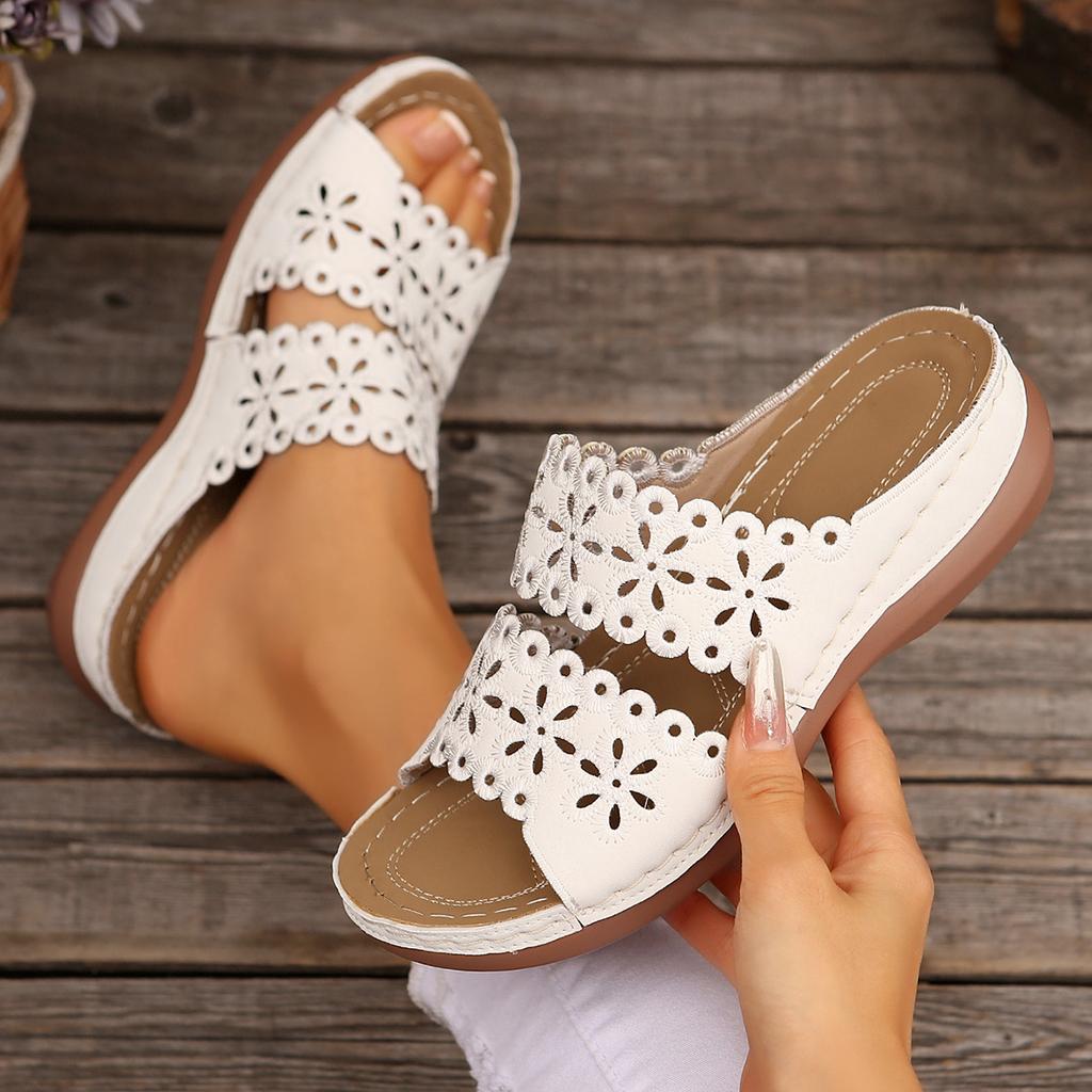 Женские тапочки Летние туфли-лодочки Повседневная обувь Открытые носки Танкетка Удобные тапочки Дышащие пляжные сандалии Шлепанцы Женские