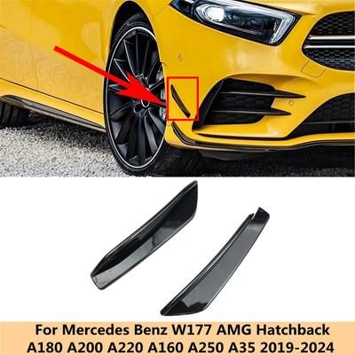 Накладка на передний бампер, отделка воздуховода, наклейка Canard для Mercedes для Benz A-Class W177 A160 A180 A200 A250 A35 2019-2021
