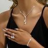 4pcs Fashionable Women's Zircon Sets with Zircon Earrings, Necklaces, Bracelets, Wedding Decorations