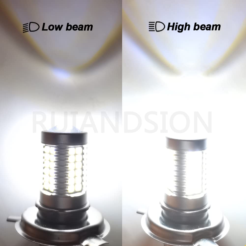 Ruiandsion H4 светодиодная лампа для фар мотоцикла, белая, постоянного тока 6 В, супер яркая, 2835, 54SMD, чипсет, светодиодная лампа с линзой проектора для мотоциклетной лампы, неполярная