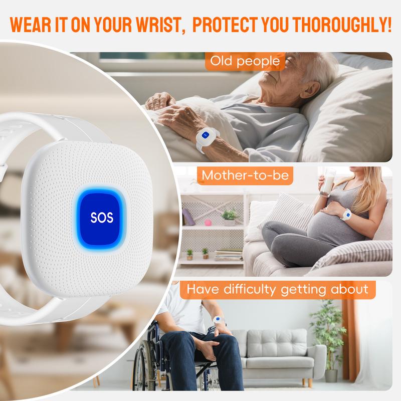 Waterproof Tuya Smart Wifi Safety SOS Bracelet Emergency Alert SOS Watch Elderly Fall Alarm SOS Call Panic Button
