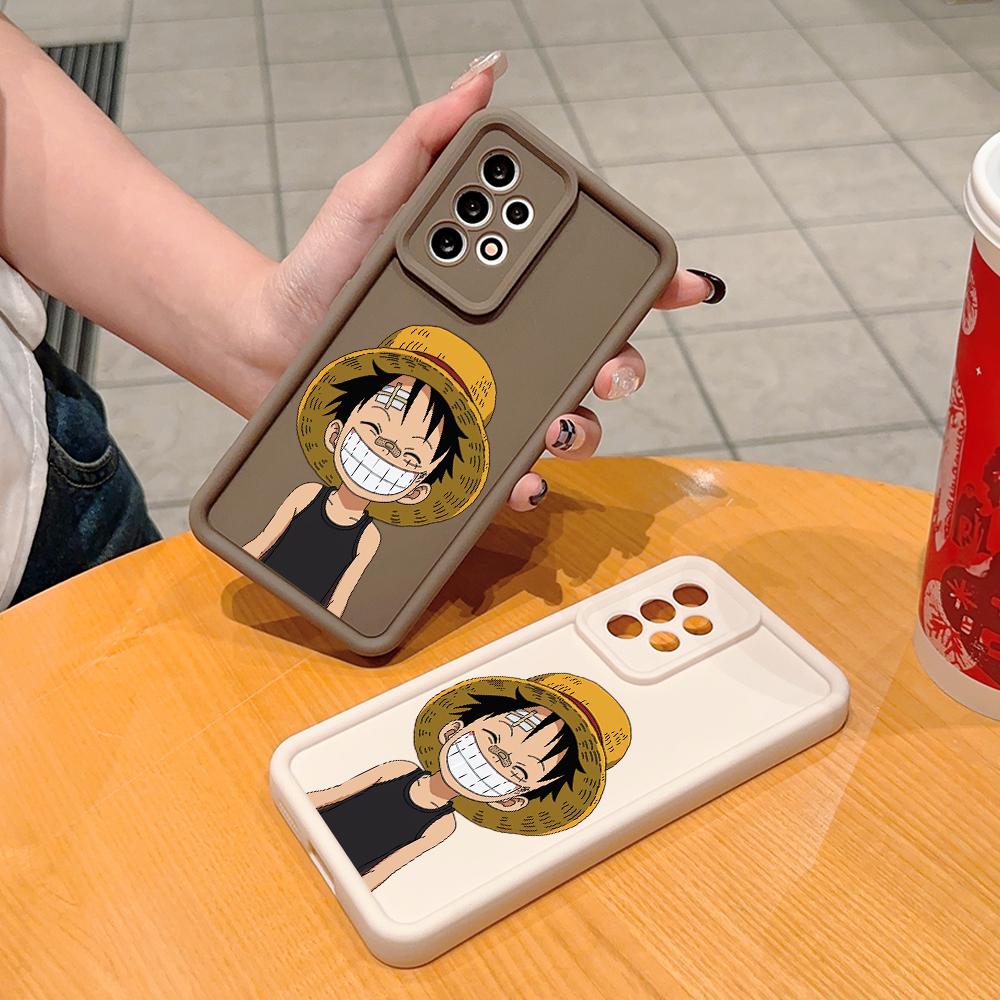 Квадратный чехол для телефона с милым аниме Луффи из мультфильма для Realme OPPO Reno VIVO Infinix Tecno Oneplus, полное покрытие камеры, противоударный защитный резиновый чехол
