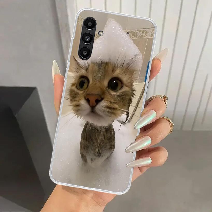 Забавный чехол для телефона с мемами про кошек для Samsung Galaxy A17 A16 A37 A26 A36 A57 A56 A15 A25 A35 A55 A14 A24 A34 A54 A13 A23 A33 A53 Ga