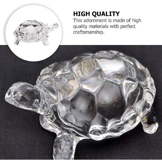 WINOMO Crystal Turtle Feng Shui Statue - Clear Crystal Turtle for Aquarium, Peace, Prosperity and Positive Energy Decoration