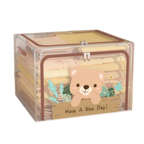 Большая коробка для хранения с ручкой, прозрачный дизайн, застежка-молния, многофункциональная сумка для хранения домашних одеял, органайзер для одежды