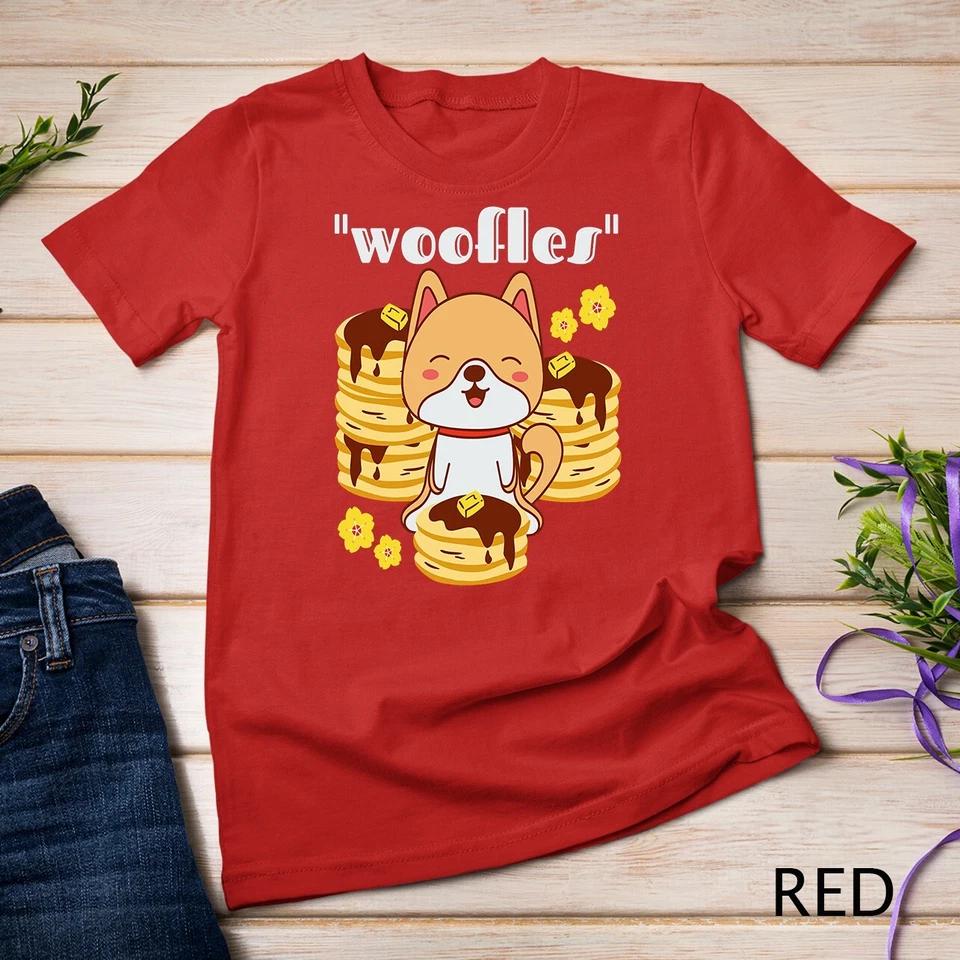 Woofles Waffle Kawaii Shiba Inu Puppy Pun For Dog Lovers Unisex T-shirt 7