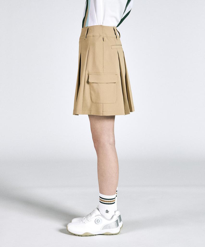 Skirt Pique Material Cargo Pocket Water Repellent Stretch Sunscreen Golf MG4FSK21L BG00 [Munsingwear] Women's (Beige)