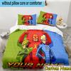 3pcs Custom Name Superhero Adventures City Bedding Set Includes 1 Duvet Cover & 2 Pillowcases for All Seasons Dormitory Home Decor Christmas gifts