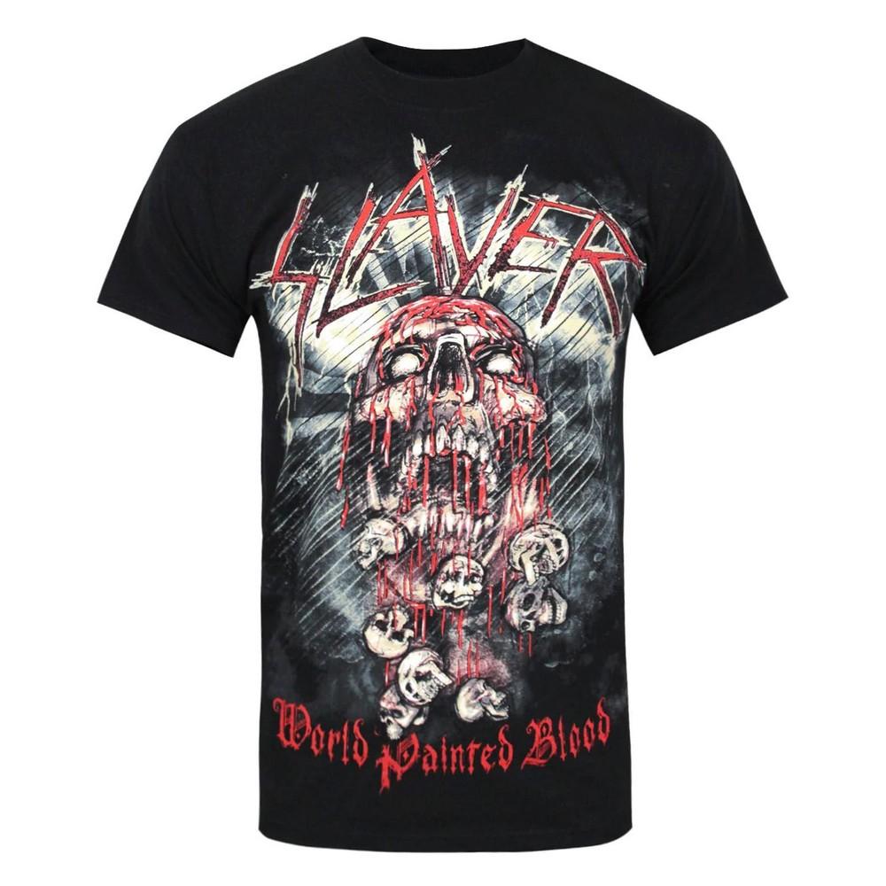 Slayer Unisex Adult World Painted Blood Skull T-Shirt