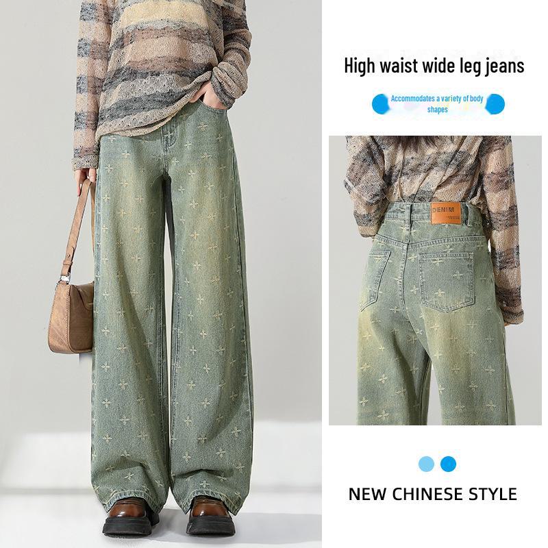 Женские синие джинсы с высокой талией в стиле ретро, коллекция лето 2025 г., облегающие и легкие