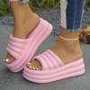 Fashion Pink Chunky Platform Sandals for Women 2024 Summer Thick Bottom Eva Wedge Slippers Woman New Fashion Non Slip Beach Slides Shoes